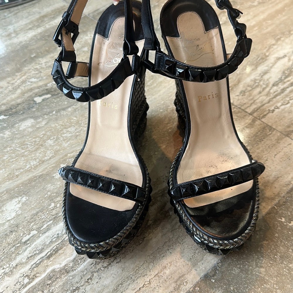 Christian Louboutin pyraclou wedge sandals in size 40